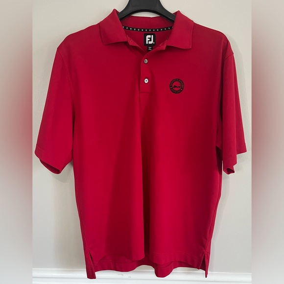 ⛳️ FootJoy Red Performance Golf Polo Shirt XL Sandwich Hollows Cape Cod - Picture 9 of 9